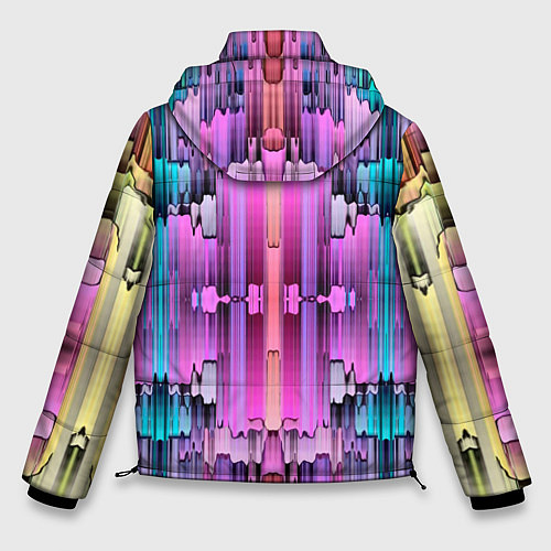 Мужская зимняя куртка Калейдоскоп абстракции / 3D-Светло-серый – фото 2