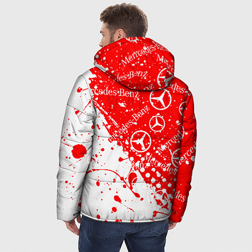 Мужская зимняя куртка Mercedes Паттерн Брызги красок / 3D-Красный – фото 4