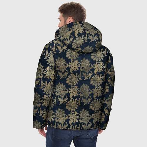 Мужская зимняя куртка Классические узоры цветы / 3D-Красный – фото 4