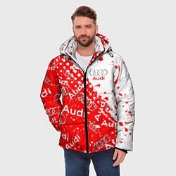 Куртка зимняя мужская АУДИ Autosport брызги Паттерн, цвет: 3D-черный — фото 2
