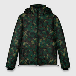Мужская зимняя куртка Тёмно-Зелёный Сеточный Камуфляж