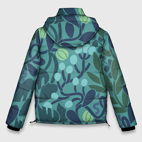 Мужская зимняя куртка Запутанные растения / 3D-Светло-серый – фото 2