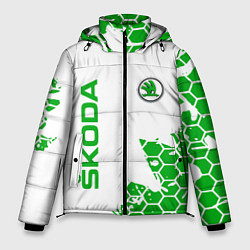 Куртка зимняя мужская SKODA Логотип СОТЫ, цвет: 3D-черный