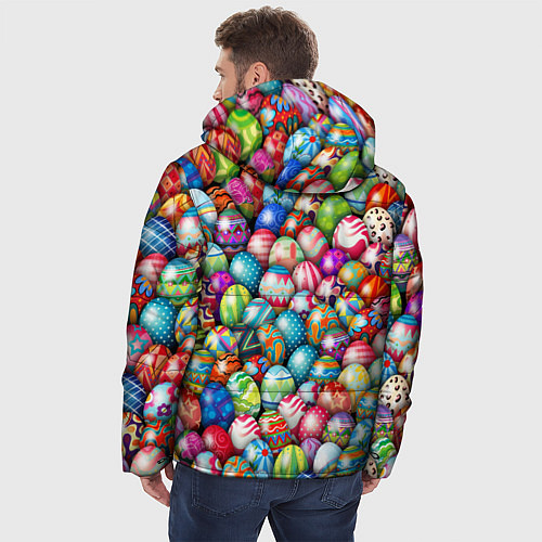 Мужская зимняя куртка Пасхальные крашеные яйца / 3D-Красный – фото 4