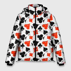 Куртка зимняя мужская Пика, Черва, Крестя, Бубна, цвет: 3D-красный