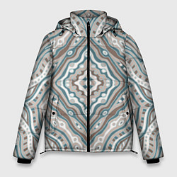 Куртка зимняя мужская Абстракция Узор голубого цвета, цвет: 3D-светло-серый