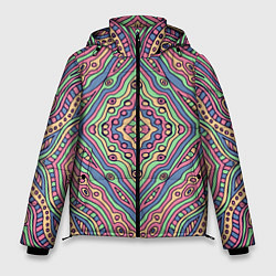 Мужская зимняя куртка Разноцветный узор Калейдоскоп Абстракция