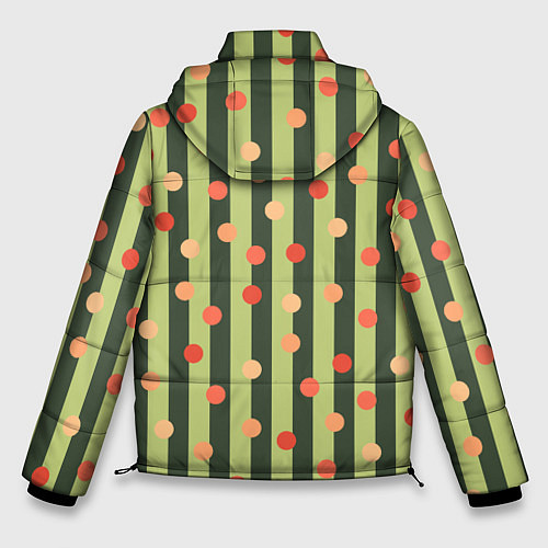 Мужская зимняя куртка Забавный полосато-гороховый принт / 3D-Светло-серый – фото 2