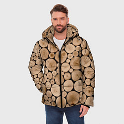 Куртка зимняя мужская Спил дерева, цвет: 3D-светло-серый — фото 2