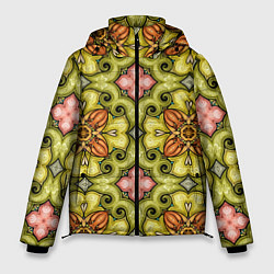 Куртка зимняя мужская Калейдоскоп элементы текстура, цвет: 3D-красный