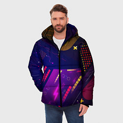 Куртка зимняя мужская Cyber neon pattern Vanguard, цвет: 3D-светло-серый — фото 2