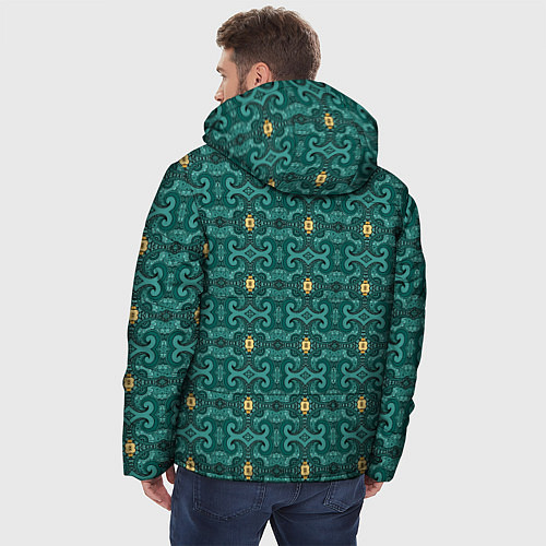 Мужская зимняя куртка Абстрактный классический узор / 3D-Красный – фото 4