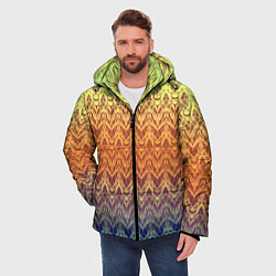 Куртка зимняя мужская Модный современный узор зигзаг, цвет: 3D-красный — фото 2