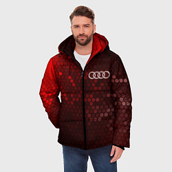 Куртка зимняя мужская AUDI Соты, цвет: 3D-черный — фото 2