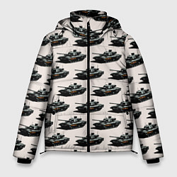 Куртка зимняя мужская Танки Паттерн, цвет: 3D-светло-серый