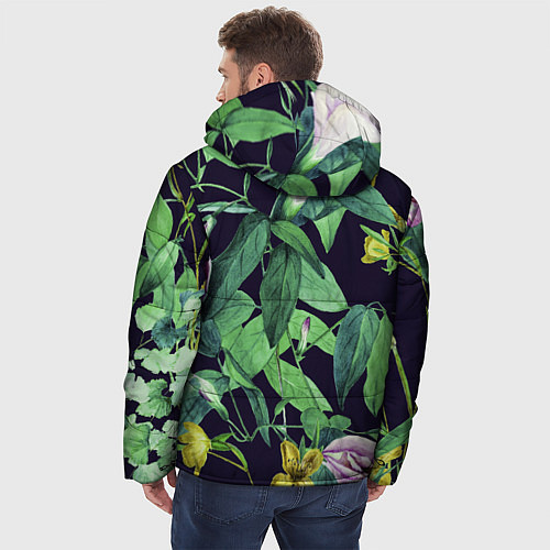 Мужская зимняя куртка Цветы Ботанические / 3D-Красный – фото 4