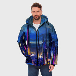 Куртка зимняя мужская Город будущего Неон, цвет: 3D-светло-серый — фото 2