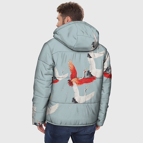 Мужская зимняя куртка Стая журавлей / 3D-Светло-серый – фото 4