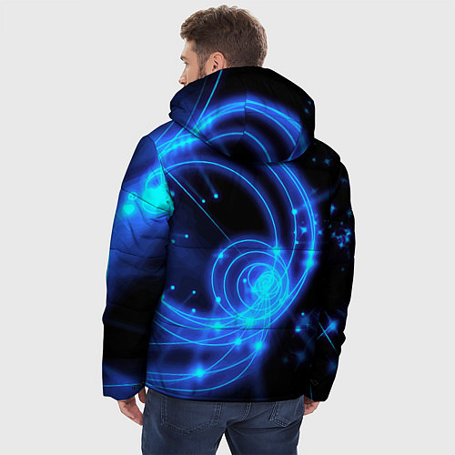 Мужская зимняя куртка Неоновый космос Neon space / 3D-Красный – фото 4