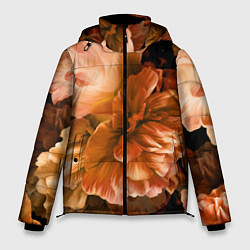 Куртка зимняя мужская Цветы Пионы, цвет: 3D-светло-серый