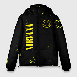 Мужская зимняя куртка Nirvana паттерн смайлы