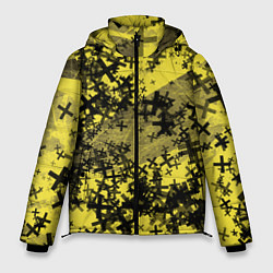 Куртка зимняя мужская Кресты и хаос На желтом Коллекция Get inspired! Fl, цвет: 3D-светло-серый