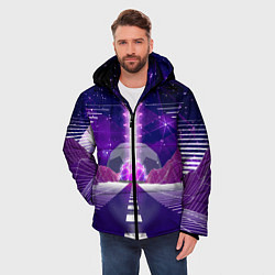Куртка зимняя мужская Vaporwave Neon Space, цвет: 3D-черный — фото 2