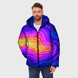 Куртка зимняя мужская Растекание красок, цвет: 3D-красный — фото 2