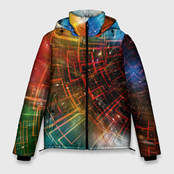 Куртка зимняя мужская Portal - Neon Space - туннель из энергетических па, цвет: 3D-красный