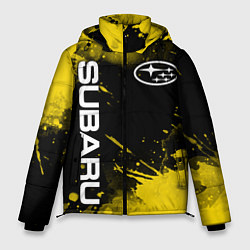 Куртка зимняя мужская СУБАРУ - SUBARU Желтые пятна, цвет: 3D-черный