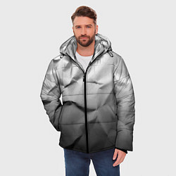 Куртка зимняя мужская Мятая бумага Текстура Crumpled Paper Texture, цвет: 3D-черный — фото 2