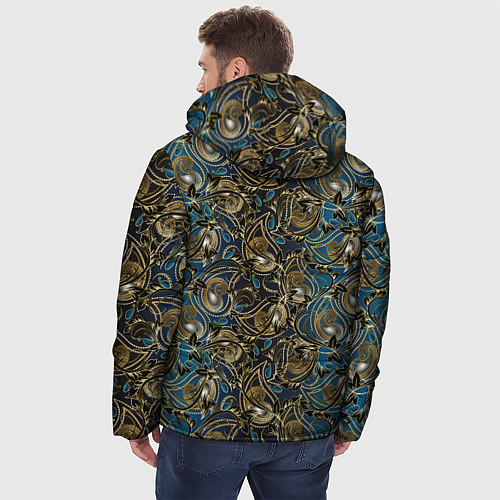 Мужская зимняя куртка Классические узоры текстуры / 3D-Красный – фото 4