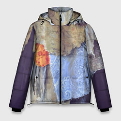 Куртка зимняя мужская Разноцветные лоскуты ткани тряпка Rags hanging on, цвет: 3D-светло-серый