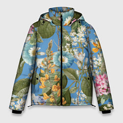 Куртка зимняя мужская Цветы Радужный Сад, цвет: 3D-черный