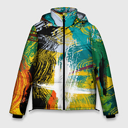 Мужская зимняя куртка Абстрактные мазки цветной краской strokes of paint
