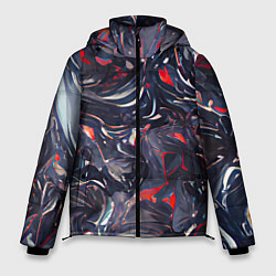 Куртка зимняя мужская Мрамор темный, цвет: 3D-красный