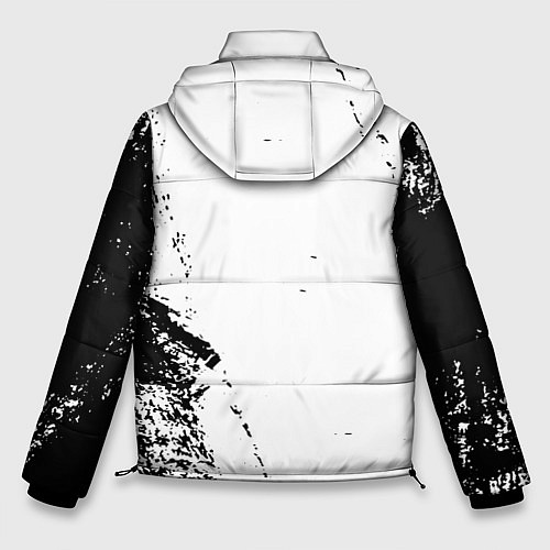 Мужская зимняя куртка Black clover чёрный клевер вертикальная надпись / 3D-Светло-серый – фото 2
