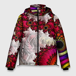 Куртка зимняя мужская Наикрутейший психоделический абстрактный фрактальн, цвет: 3D-светло-серый