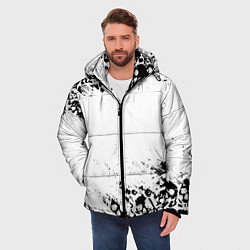Куртка зимняя мужская Выцветшие потёртости SKULLS, цвет: 3D-черный — фото 2