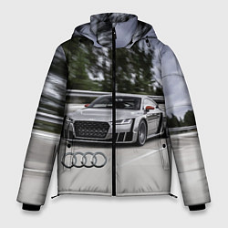 Куртка зимняя мужская Ауди на скоростном шоссе Audi on the expressway, цвет: 3D-светло-серый
