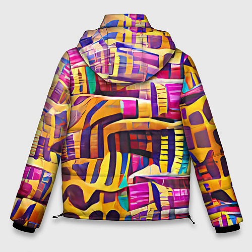 Мужская зимняя куртка Африканские яркие мотивы / 3D-Светло-серый – фото 2