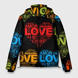 Куртка зимняя мужская Love, Amor, Любовь - Неон версия, цвет: 3D-черный