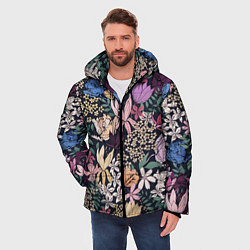 Куртка зимняя мужская Цветы Летние В Цветущем Саду, цвет: 3D-светло-серый — фото 2