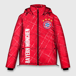 Куртка зимняя мужская Bayern munchen Абстрактно выцарапанный фон, цвет: 3D-красный