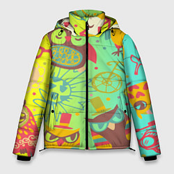 Куртка зимняя мужская Весёлые совы, цвет: 3D-светло-серый
