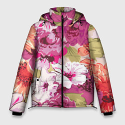 Куртка зимняя мужская Красочный цветочный паттерн Лето Fashion trend 202, цвет: 3D-светло-серый