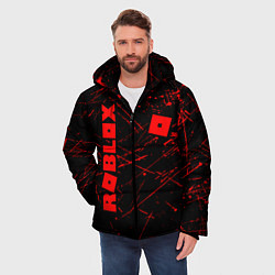 Куртка зимняя мужская ROBLOX красный логотип, цвет: 3D-светло-серый — фото 2