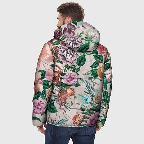 Мужская зимняя куртка Color floral pattern Expressionism Summer / 3D-Светло-серый – фото 4