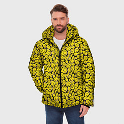 Куртка зимняя мужская Деление смайликов, цвет: 3D-черный — фото 2