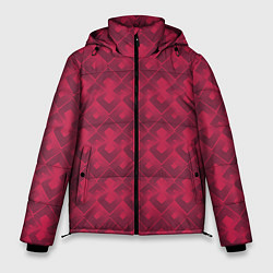 Мужская зимняя куртка Современный красный геометрический узор арт деко